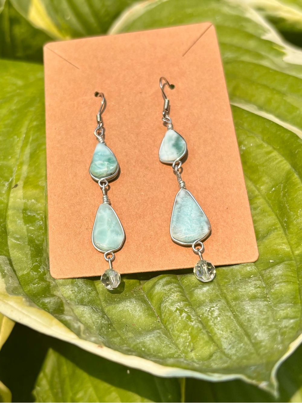 Larimar earrings.